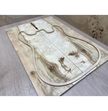 Клён Американский Каповый заготовка на топ Смешанный АА 11х195х565 мм 2 шт книжкой -3