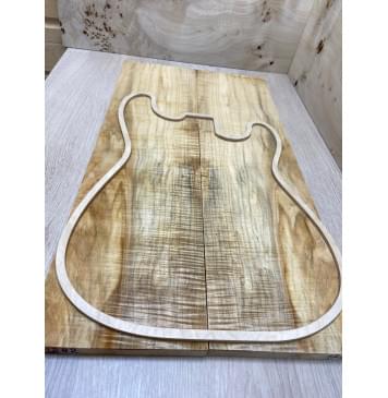 Клён Американский Волнистый заготовка на топ Смешанный АА Волна АА 16,5х168х625 мм 2 шт книжкой (АКЦИЯ)-0