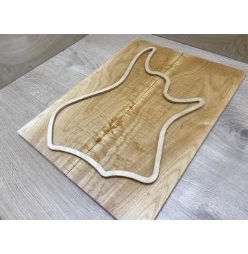 Клён Белый Явор, Волнистый заготовка на топ для Тревел гитары Смешанный АА Волна А 8х153х400 мм - 2 шт. (книжкой)-0