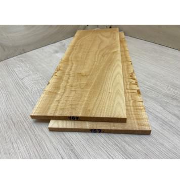 Клён Белый Явор, Волнистый заготовка на топ для Тревел гитары Смешанный АА Волна А 8х153х400 мм - 2 шт. (книжкой)-1