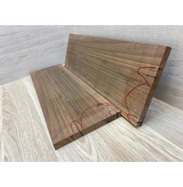 Орех Американский Заболонь заготовка на топ Смешанный АА 16х167х525 мм 2 шт, книжкой -1