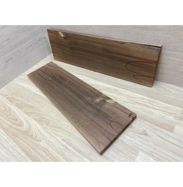 Орех Американский Заболонь заготовка на топ Смешанный А 16,5х152-162х550 мм 2 шт, книжкой (Уценка, трещины)-1