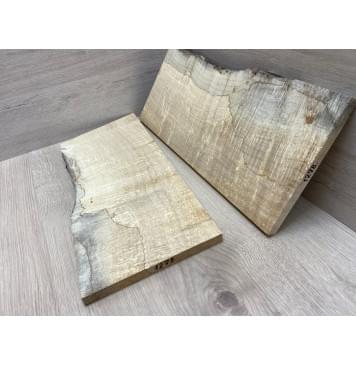 Клён Американский Spalted Волнистый заготовка на топ Смешанный ААА Волна ААА 16,5х180х430-470 мм 2 шт (книжкой) Уценка-гнилостные поражения древесины,под стабилизацию или работу с порозаполнителями-1