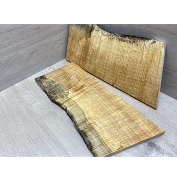 Клён Американский Spalted Волнистый заготовка на топ Смешанный ААА Волна ААА 16,5х180х430-470 мм 2 шт (книжкой) Уценка-гнилостные поражения древесины,под стабилизацию или работу с порозаполнителями-4