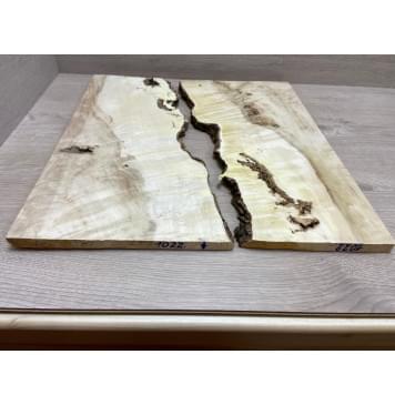 Клён Американский Волнистый заготовка на топ  Смешанный ААА Волна ААА 9х170-230х450 мм - 2 шт. (книжкой)-5