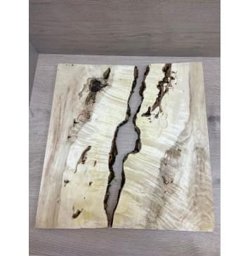 Клён Американский Волнистый заготовка на топ  Смешанный ААА Волна ААА 9х170-230х450 мм - 2 шт. (книжкой)-4