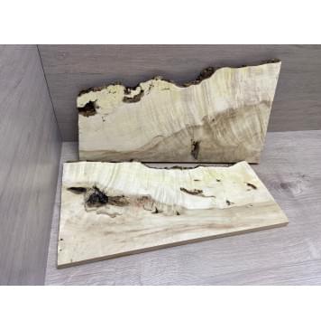 Клён Американский Волнистый заготовка на топ  Смешанный ААА Волна ААА 9х170-230х450 мм - 2 шт. (книжкой)-2