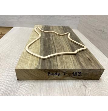 Корина Чёрная Волнистая заготовка корпуса для Тревел гитары Смешанный АА Волна А 48,5х272х485 мм (массив)-2