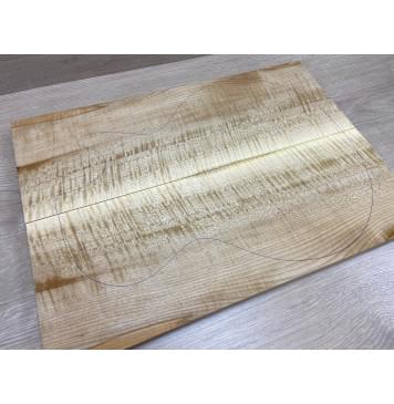 Клён Американский Белый Волнистый заготовка на топ Радиал АА Волна АА 20х174х500 мм  2 шт (книжкой)-1