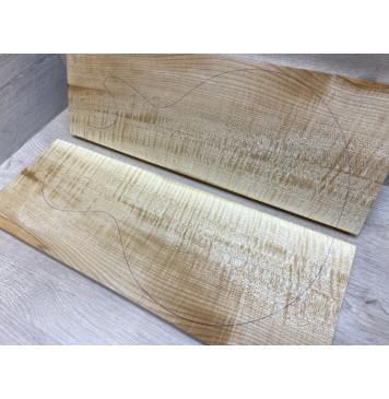 Клён Американский Белый Волнистый заготовка на топ Радиал АА Волна АА 20х174х500 мм  2 шт (книжкой)-3