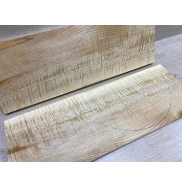 Клён Американский Белый Волнистый заготовка на топ Радиал АА Волна АА 20х174х500 мм  2 шт (книжкой)-4