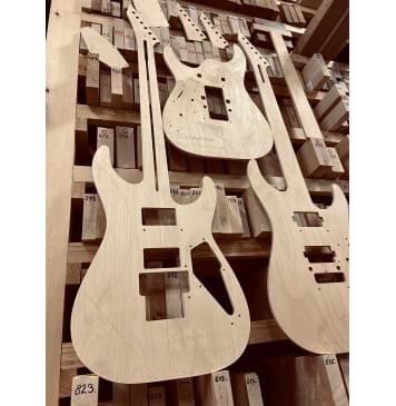 Шаблоны ESP M-II + OFR, комплект для фрезеровки гитары, фанера 8мм-5