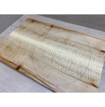 Клён Американский Белый Волнистый заготовка на топ Радиал АА Волна АА 20х185х560 мм (2 шт книжкой)-0