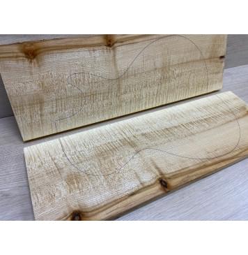 Клён Американский Белый Волнистый заготовка на топ Радиал АА Волна АА 20х185х560 мм (2 шт книжкой)-1