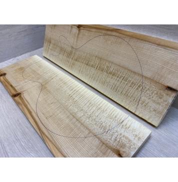 Клён Американский Белый Волнистый заготовка на топ Радиал АА Волна АА 20х185х560 мм (2 шт книжкой)-8