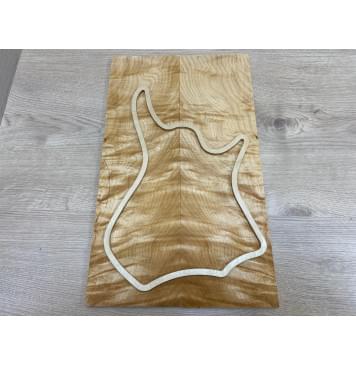 Клён Белый Явор, Волнистый заготовка на топ для Тревел гитары Смешанный АА Волна ААА 9х142х465 мм - 2 шт. (книжкой)-5