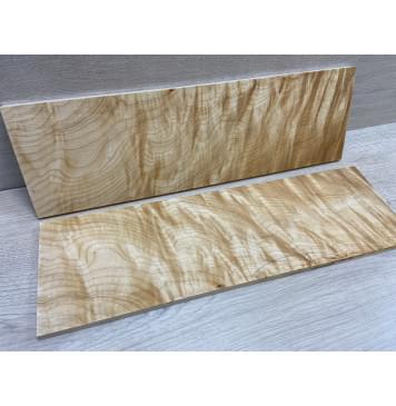 Клён Белый Явор, Волнистый заготовка на топ для Тревел гитары Смешанный АА Волна ААА 9х142х465 мм - 2 шт. (книжкой)-7