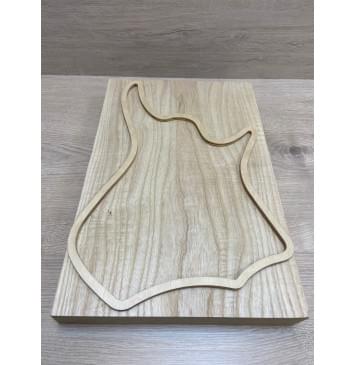 Ясень Белый Волнистый заготовка корпуса для Тревел гитары Тангент А Волна А 46х260х390 мм (Массив)-1