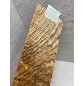 Ясень Оливковый Волнистый заготовка накладки на головку грифа Смешанный ААА Волна ААА 5х103х220 мм-1