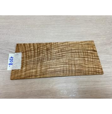 Ясень Оливковый Волнистый заготовка накладки на головку грифа Смешанный ААА Волна ААА 5х103х225 мм-0