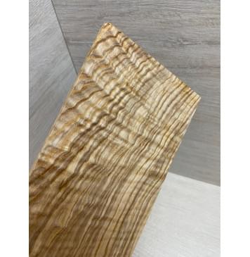 Ясень Оливковый Волнистый заготовка накладки на головку грифа Смешанный ААА Волна ААА 5х105х225 мм-1
