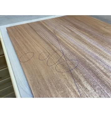 Махагон Кая заготовка на топ Радиал А 20х254х650 мм - 2 шт. (книжкой) Уценка-трещины-4