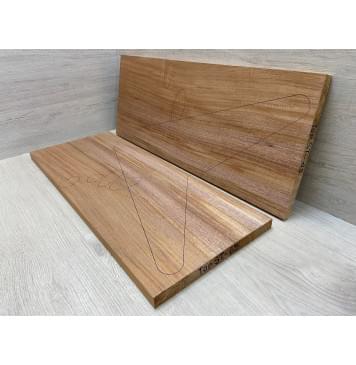 Махагон Кая заготовка на топ Радиал А 20х254х650 мм - 2 шт. (книжкой) Уценка-трещины-1