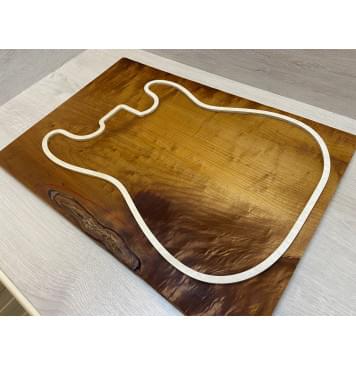 Клён Облачко (Печеный 180) заготовка на топ Смешанный А Волна А 20х388х550 мм - (цельный)-5