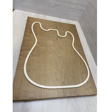 Клён Облачко (Печеный 180) заготовка на топ Смешанный АА Волна А 24х384х560 мм - (цельный)-4