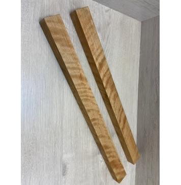 Вишня Волнистая заготовка для переклеенного грифа безголовой гитары Радиал АА Волна АА 34х(47-47)х630 мм - из 2х частей-4