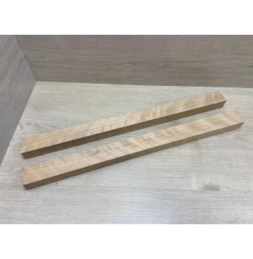 Вишня Американская Волнистая заготовка для переклеенного грифа безголовой гитары Радиал АА Волна А 34х(46-46)х620 мм - из 2х частей-0