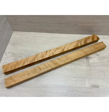 Вишня Американская Волнистая заготовка для переклеенного грифа безголовой гитары Радиал АА Волна А 34х(46-46)х620 мм - из 2х частей-6