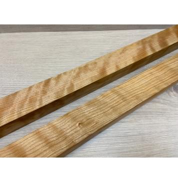 Вишня Американская Волнистая заготовка для переклеенного грифа безголовой гитары Радиал АА Волна А 34х(46-46)х620 мм - из 2х частей-7