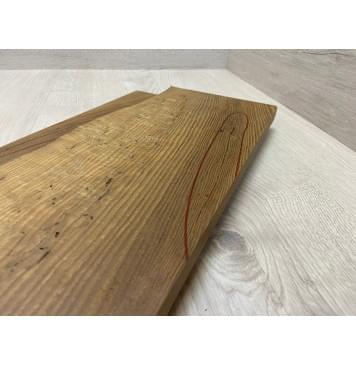 Ясень Печёный 180 гр заготовка на топ для Тревел гитары (под заливку) Смешанный ААА 16х150х480 мм 2шт (книжкой) (трещина)-4