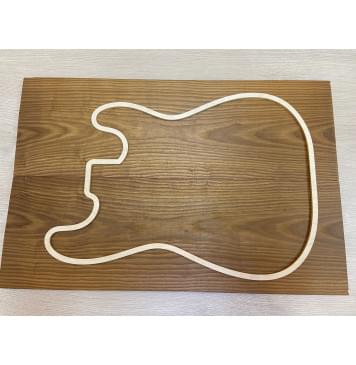 Ясень Печёный 180 гр заготовка на топ Тангент АА 17х195х585 мм 2шт (книжкой)-1