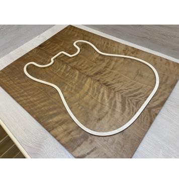 Берёза Пламенная Печеная 180гр заготовка на топ Тангент АА Волна ААА 9х231х580 мм - 2 шт.(книжкой)-8