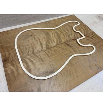 Берёза Пламенная Печеная 180гр заготовка на топ Тангент АА Волна ААА 9х231х580 мм - 2 шт.(книжкой)-6