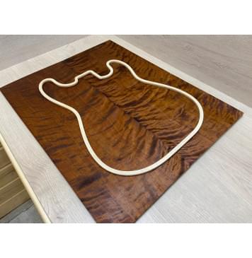 Берёза Пламенная Печеная 180гр заготовка на топ Тангент АА Волна ААА 9х231х580 мм - 2 шт.(книжкой)-3