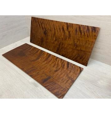 Берёза Пламенная Печеная 180гр заготовка на топ Тангент АА Волна ААА 9х231х580 мм - 2 шт.(книжкой)-2