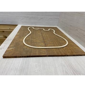 Берёза Пламенная Печеная 180гр заготовка на топ Тангент АА Волна ААА 9х233х585 мм - 2 шт.(книжкой)-3