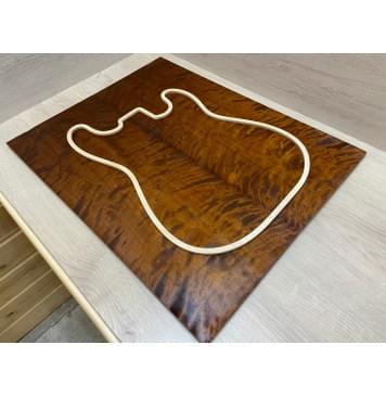 Берёза Пламенная Печеная 180гр заготовка на топ Тангент АА Волна ААА 9х233х585 мм - 2 шт.(книжкой)-5