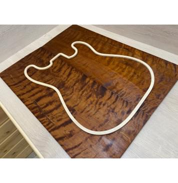 Берёза Пламенная Печеная 180гр заготовка на топ Тангент АА Волна ААА 9х232х575 мм - 2 шт.(книжкой)-2