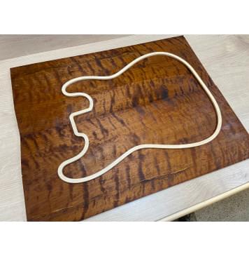 Берёза Пламенная Печеная 180гр заготовка на топ Тангент АА Волна ААА 9х232х575 мм - 2 шт.(книжкой)-3