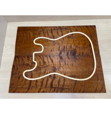 Берёза Пламенная Печеная 180гр заготовка на топ Тангент АА Волна ААА 9х232х575 мм - 2 шт.(книжкой)-4