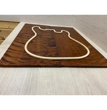 Берёза Пламенная Печеная 180гр заготовка на топ Тангент АА Волна ААА 9х232х575 мм - 2 шт.(книжкой)-5