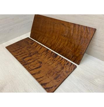 Берёза Пламенная Печеная 180гр заготовка на топ Тангент АА Волна ААА 9х232х575 мм - 2 шт.(книжкой)-7