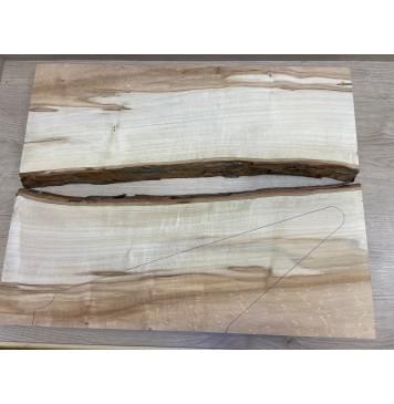 Клён Американский заготовка на топ Смешанный АА 28.5х234-195х635 мм - 2шт (книжкой)-6