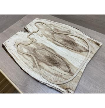 Клён Американский Волнистый заготовка на топ под заливку Смешанный АА Волна АА 19х160-210х520 мм - 2шт (книжкой)-3