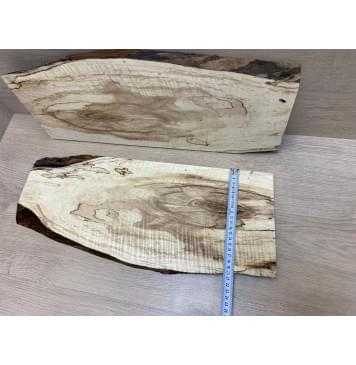 Клён Американский Волнистый заготовка на топ под заливку Смешанный АА Волна АА 19х160-210х520 мм - 2шт (книжкой)-8