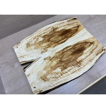 Клён Американский Волнистый заготовка на топ под заливку Смешанный АА Волна АА 19х160-210х520 мм - 2шт (книжкой)-11